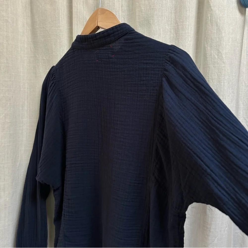 Xirena Dahlia Long Sleeve Gemma Shirt navy blue size XS - Picture 15 of 16